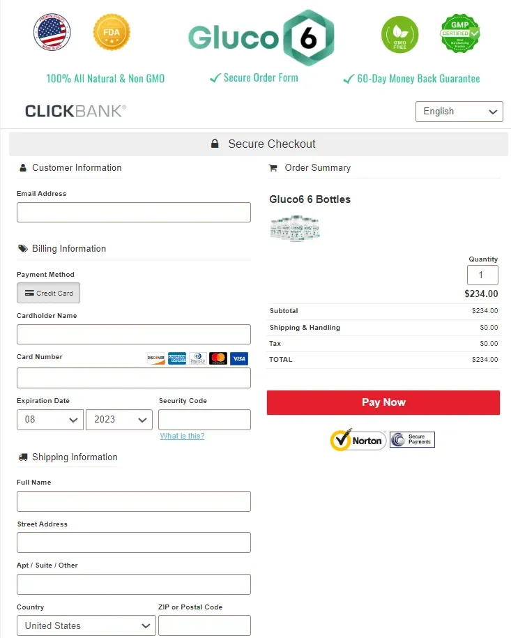 Gluco6™ Secure Checkout